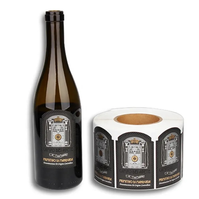 Custom roll sticker wine bottle labels