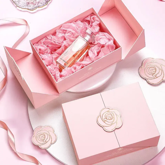 Factory Custom Luxury Cosmetic Packaging Pink Boxes With Magnetic Lid ...